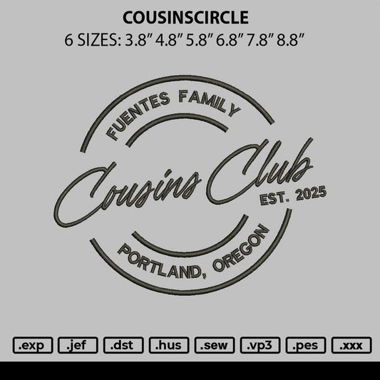 Cousinstext Embroidery File 6 sizes