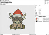 Cow Xmas v2 Embroidery