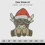 Cow Xmas v2 Embroidery