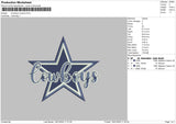 Cowboystar Embroidery File 6 sizes