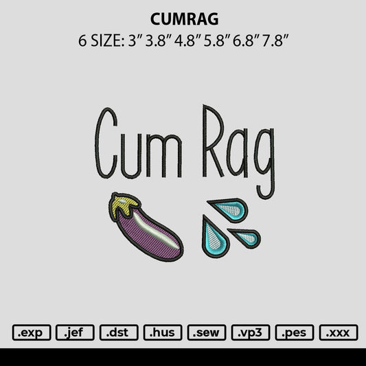 Cumrag Embroidery File 6 sizes