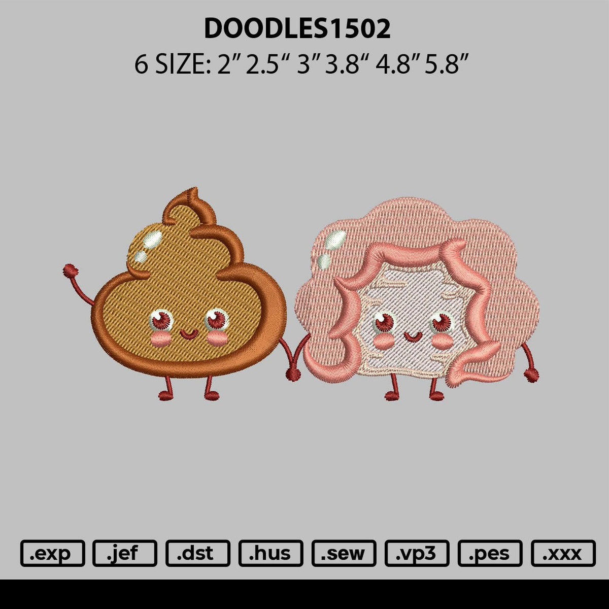 Doodles1502 Embroidery File 6 sizes