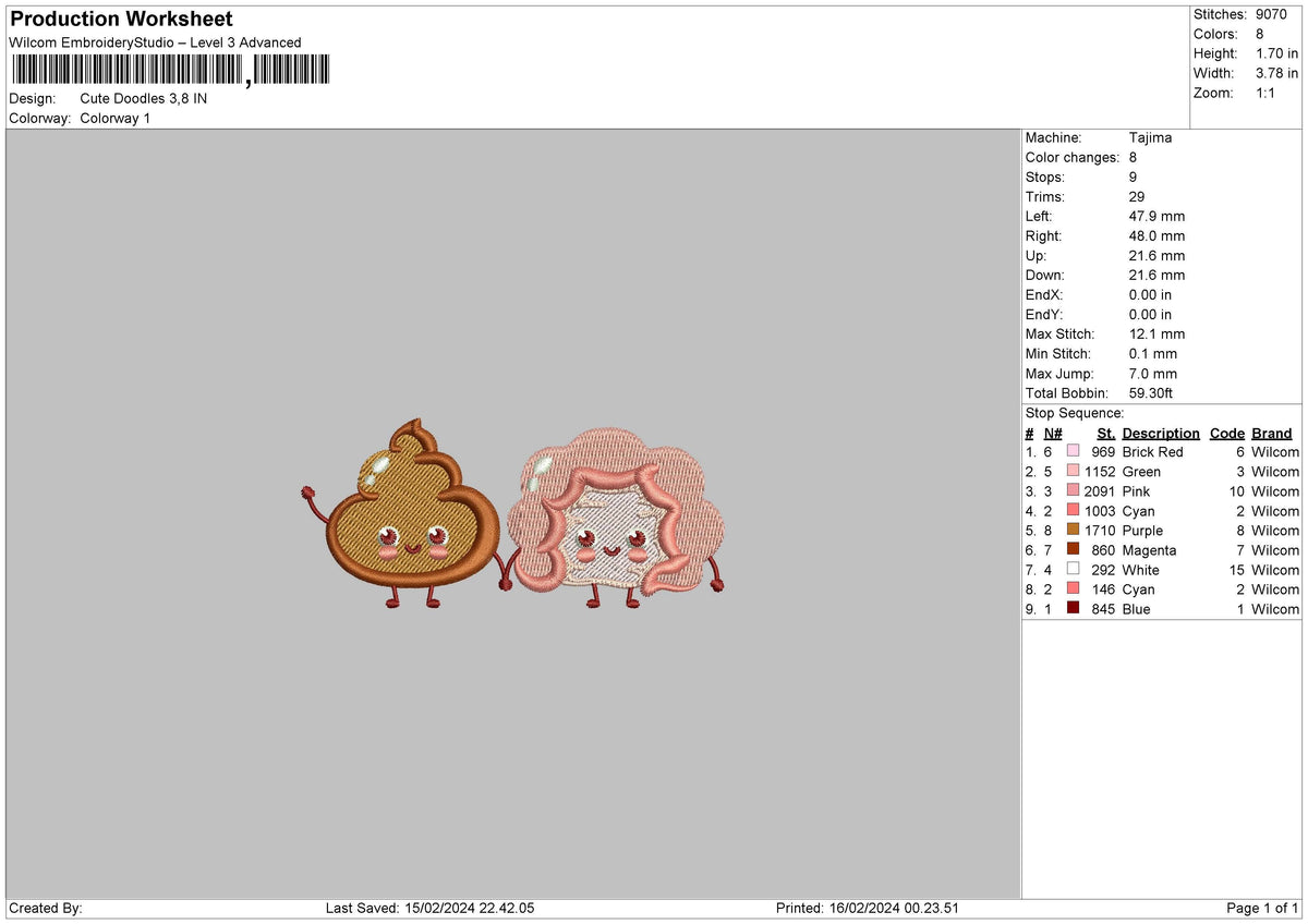 Doodles1502 Embroidery File 6 sizes