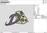 D Cheese Embroidery File 6 sizes