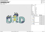 DAD BLUEY Embroidery File 6 size