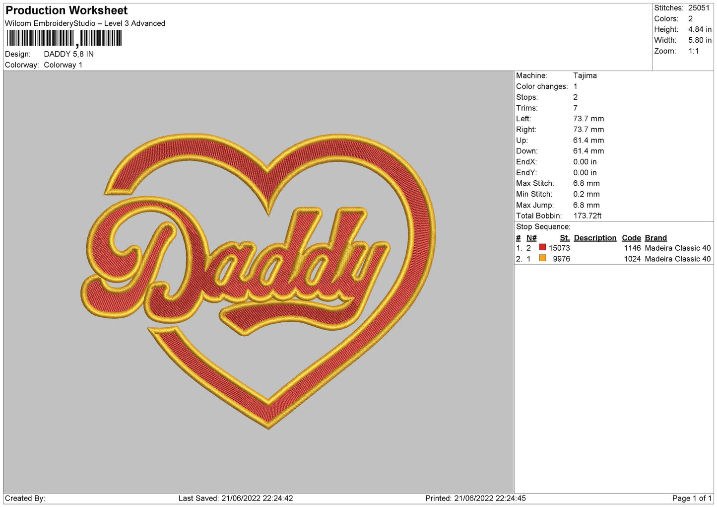 Daddy Embroidery
