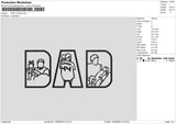 Dad V4 Embroidery File 6 sizes