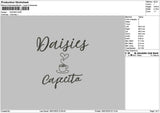 Daisiestext Embroidery File 6 sizes