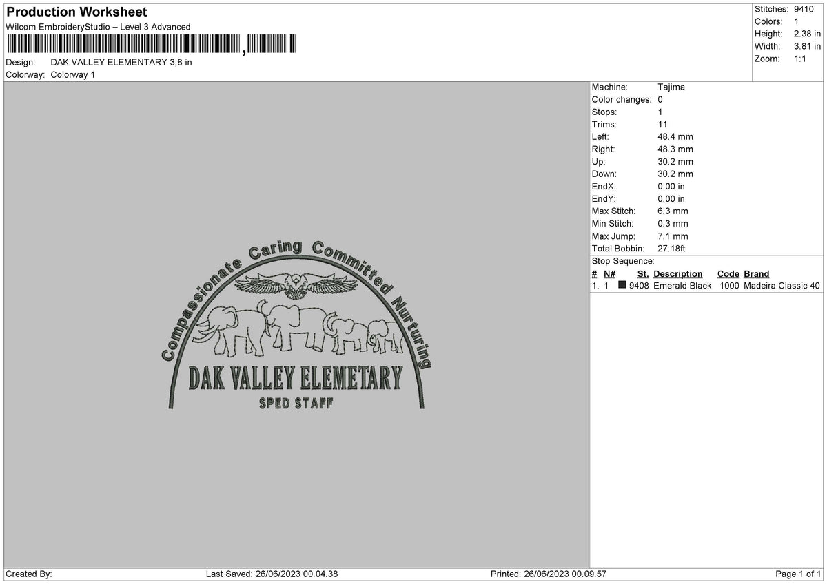 Dak Valley Embroidery File 6 sizes