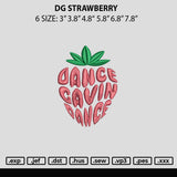 Dg Strawberry Embroidery File 6 sizes