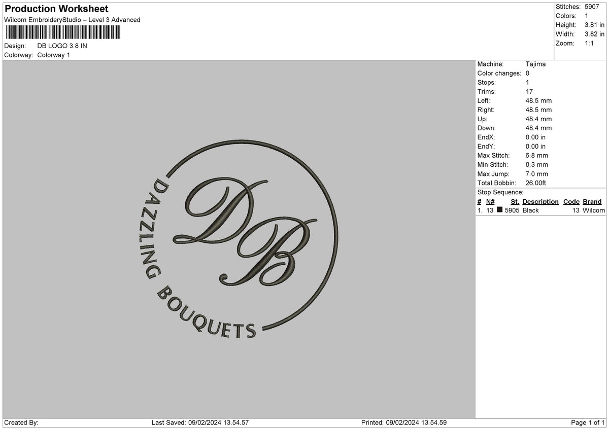 Dbcircle Embroidery File 6 sizes