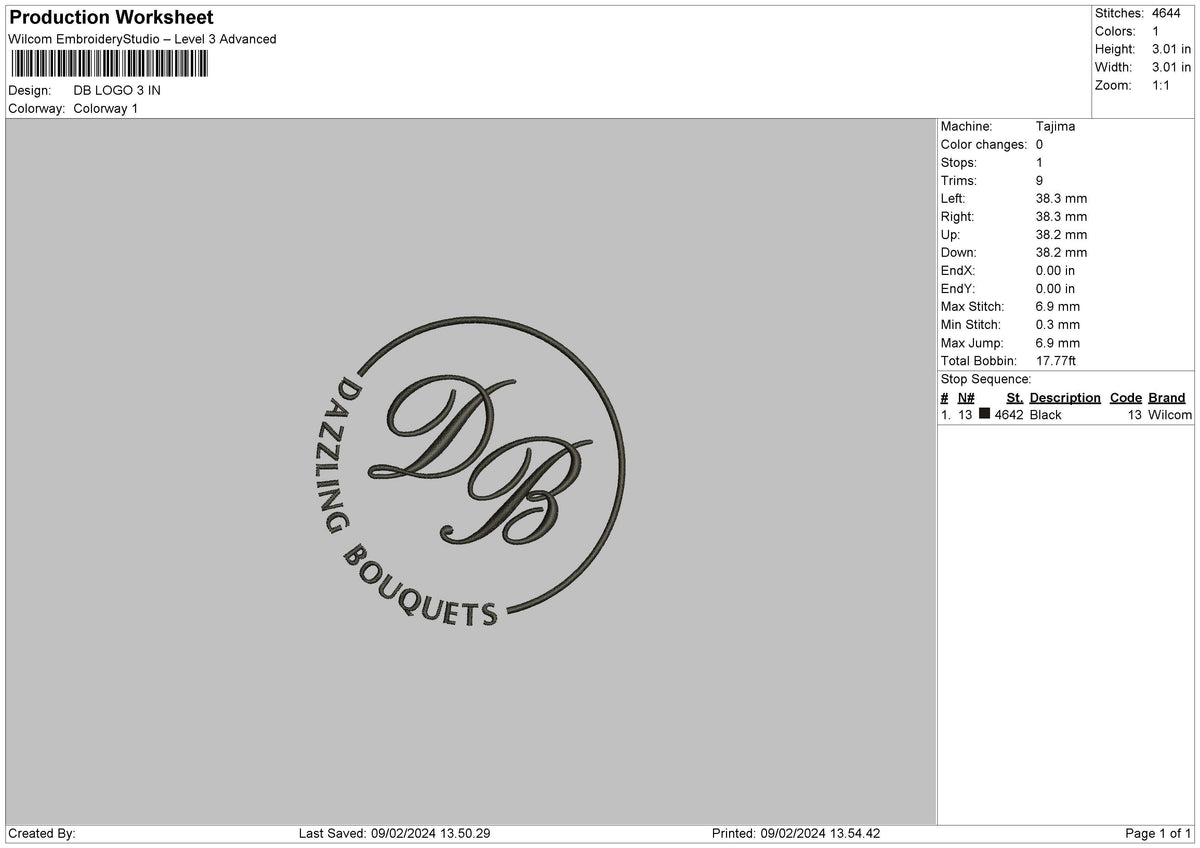 Dbcircle Embroidery File 6 sizes