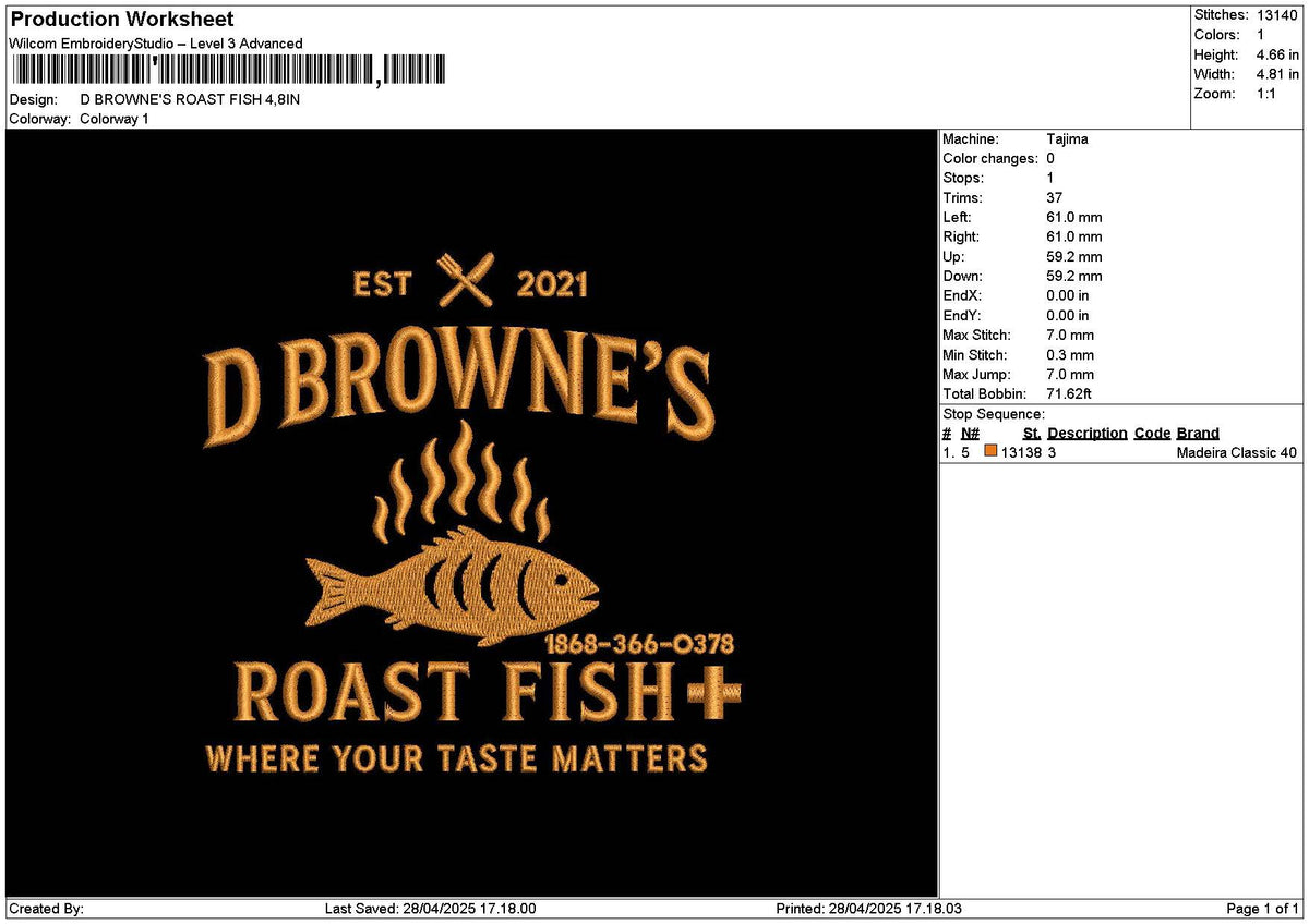 Dbrownestext Embroidery File 6 sizes