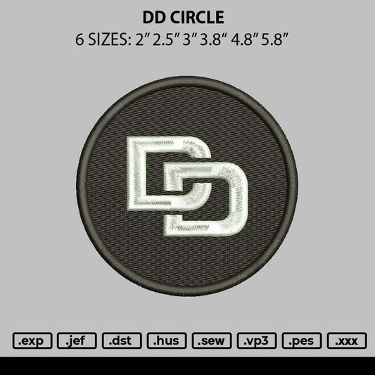 Dd Circle Embroidery File 6 sizes