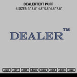 Dealertext Puff Embroidery File 6 sizes
