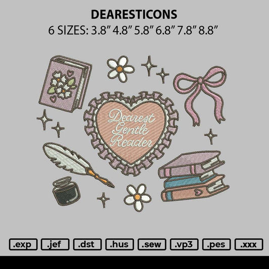 Dearesticons Embroidery File 6 sizes