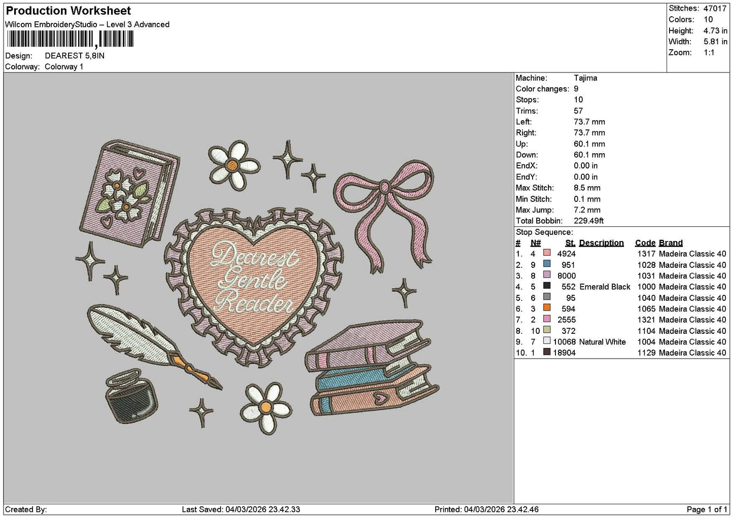 Dearesticons Embroidery File 6 sizes