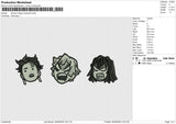 Demon Slayer Character Embroidery File 6 size