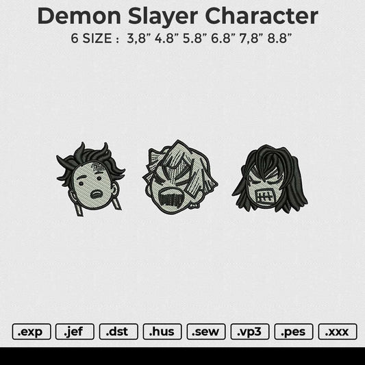 Demon Slayer Character Embroidery File 6 size