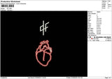 Heart Df Embroidery File 6 sizes
