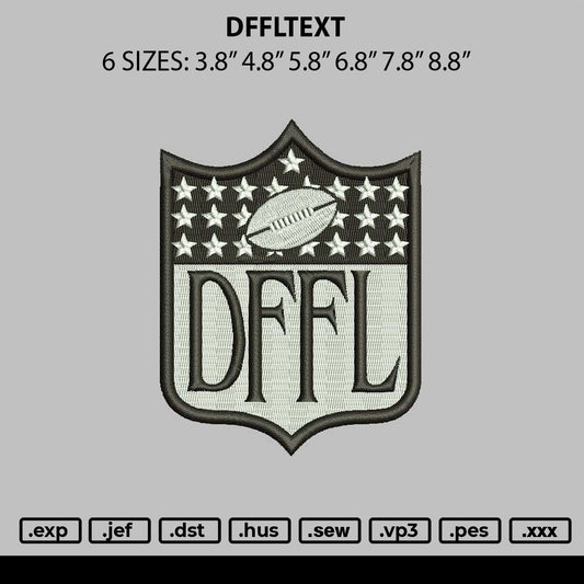 Dffltext Embroidery File 6 sizes
