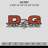 Dg Text Embroidery File 6 sizes