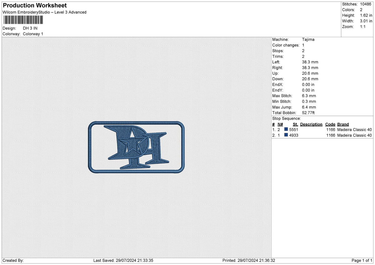 DH Embroidery File 6 size