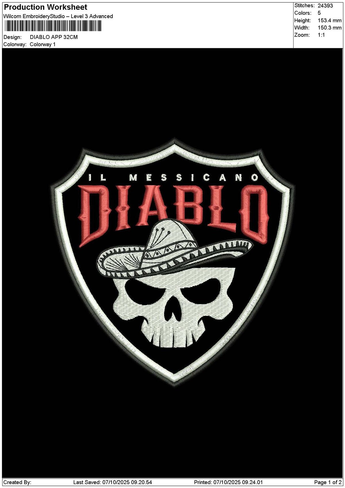 Diablotext App Embroidery File 6 sizes