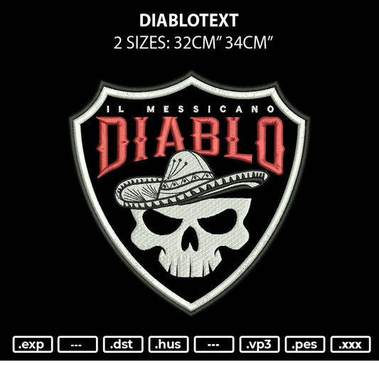 Diablotext App Embroidery File 6 sizes