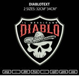 Diablotext App Embroidery File 6 sizes