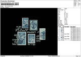 Crosstext 03 Embroidery File 6 sizes