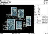 Crosstext 03 Embroidery File 6 sizes