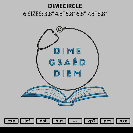 Dimecircle Embroidery File 6 sizes