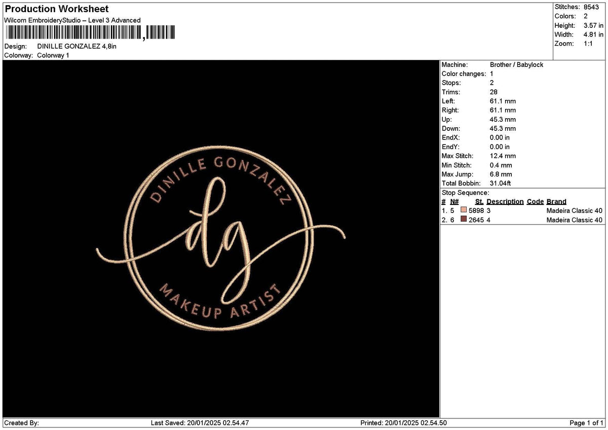 Dinillecircle Embroidery File 6 sizes