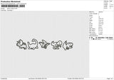 DINO LINES Embroidery File 4 size