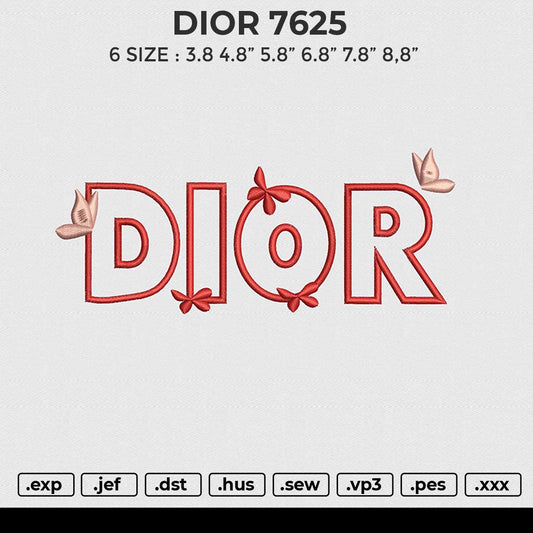 DIOR 7625 Embroidery File 6 size