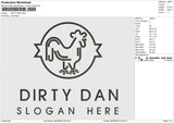 DIRTY DAN Embroidery File 6 size