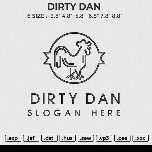 DIRTY DAN Embroidery File 6 size