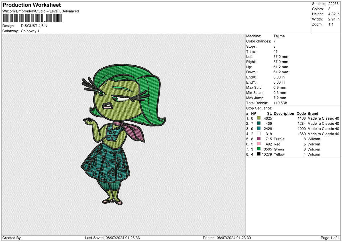 DISGUST Embroidery File 6 size