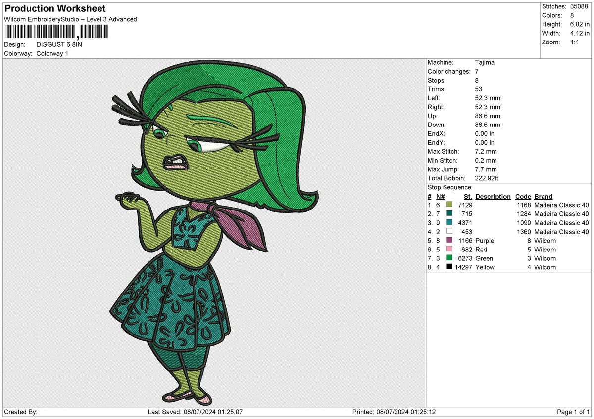 DISGUST Embroidery File 6 size