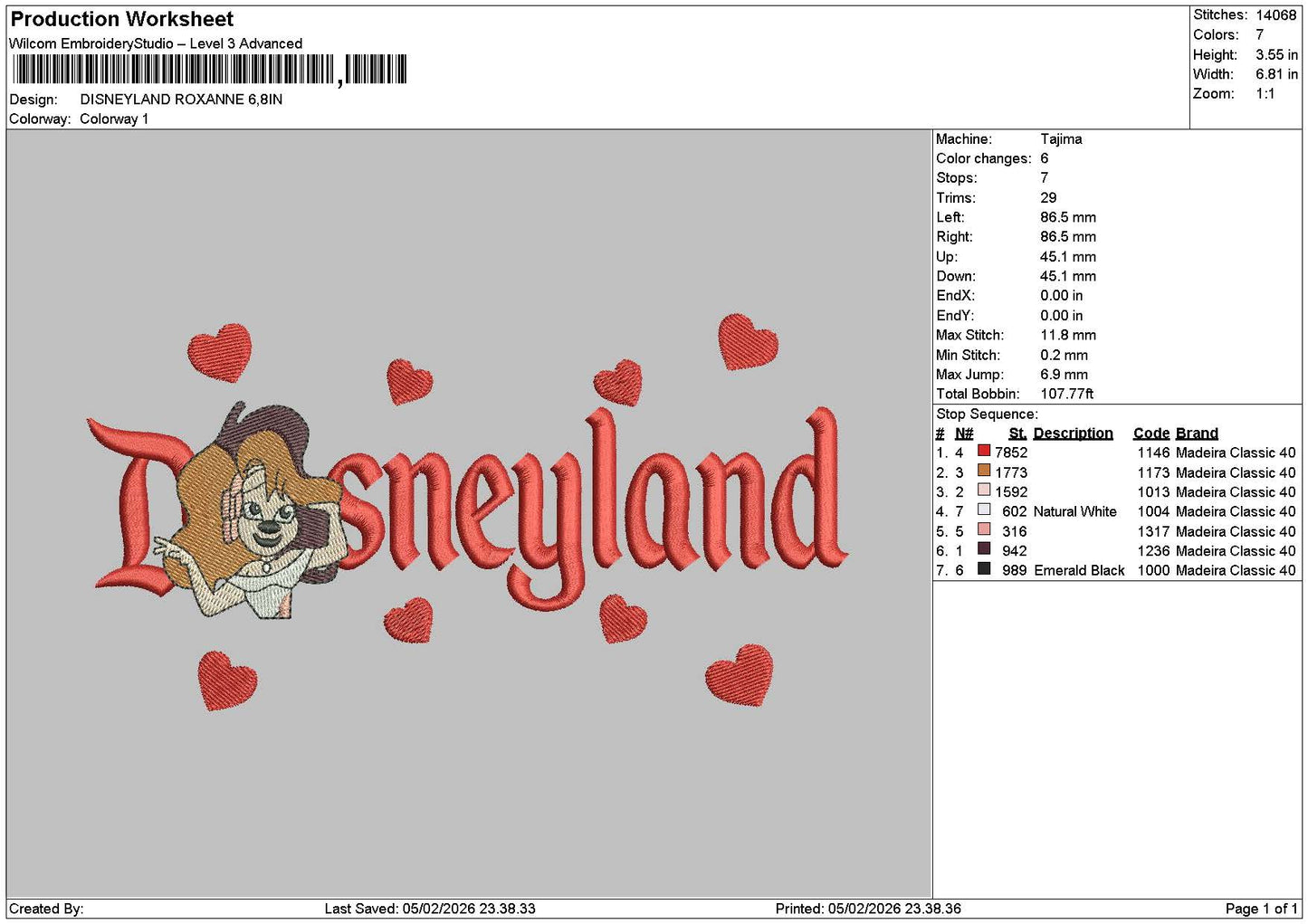 Dland Roxanne01 Embroidery File 6 sizes