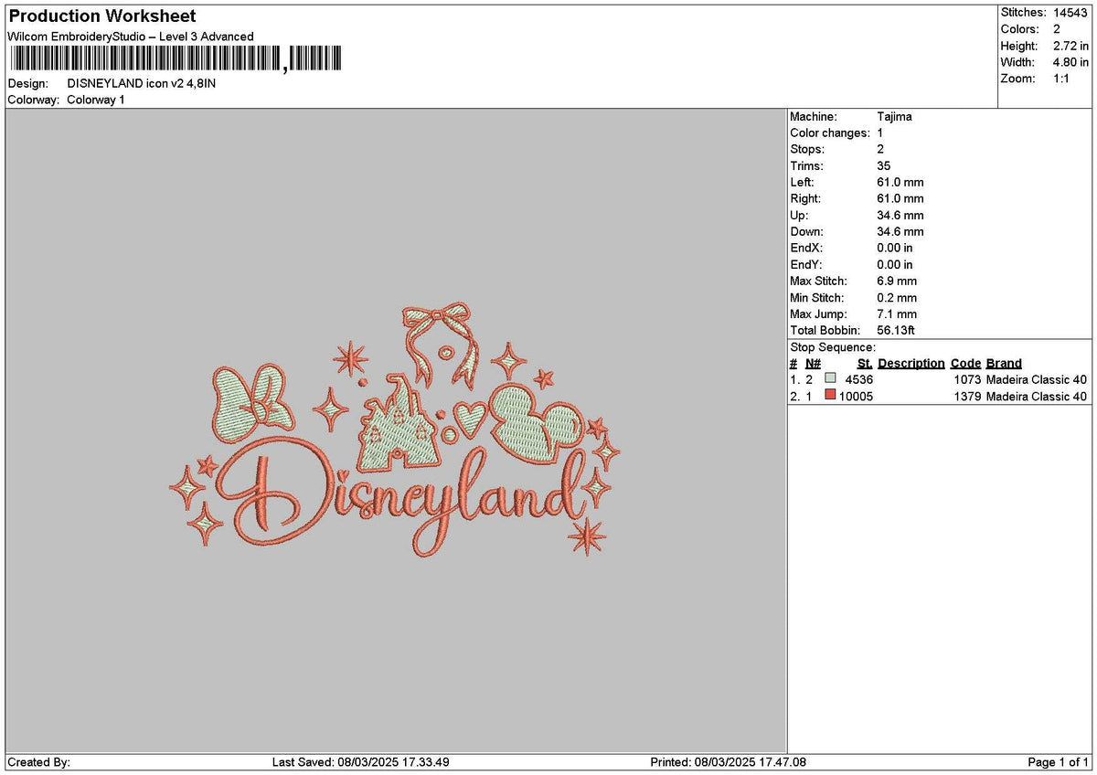 Dland Icon V2 Embroidery File 6 sizes