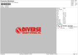 Diverse Embroidery File 6 sizes