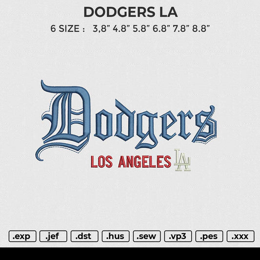DODGERS LA Embroidery File 6 size