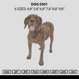 Dog 0501 Embroidery File 6 sizes