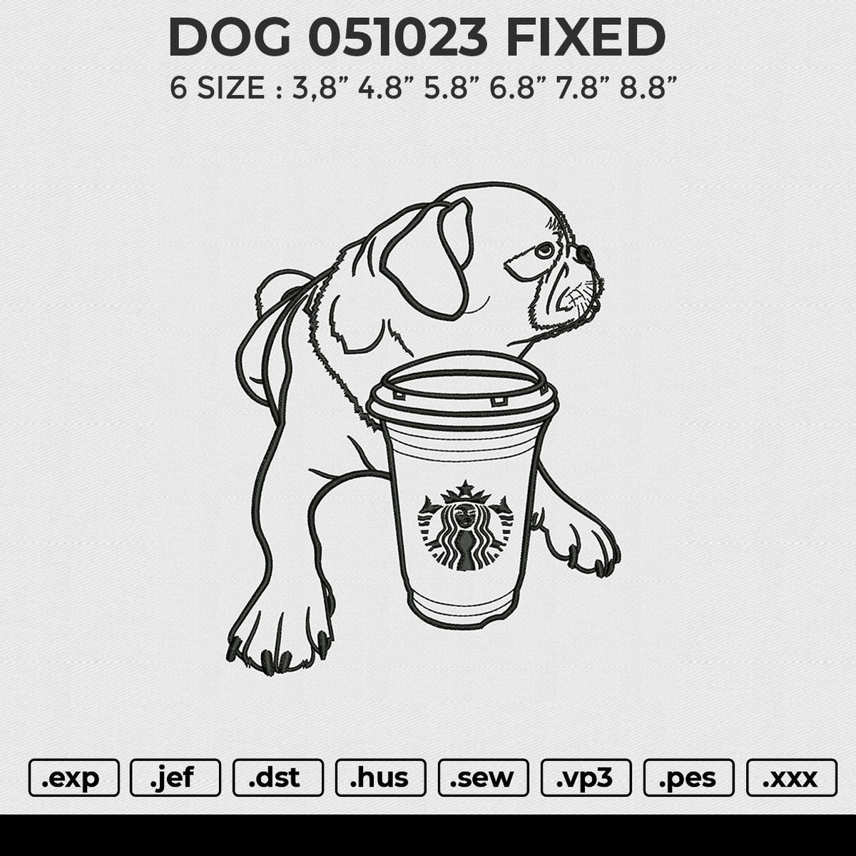 DOG 051023 Embroidery File 6 sizes