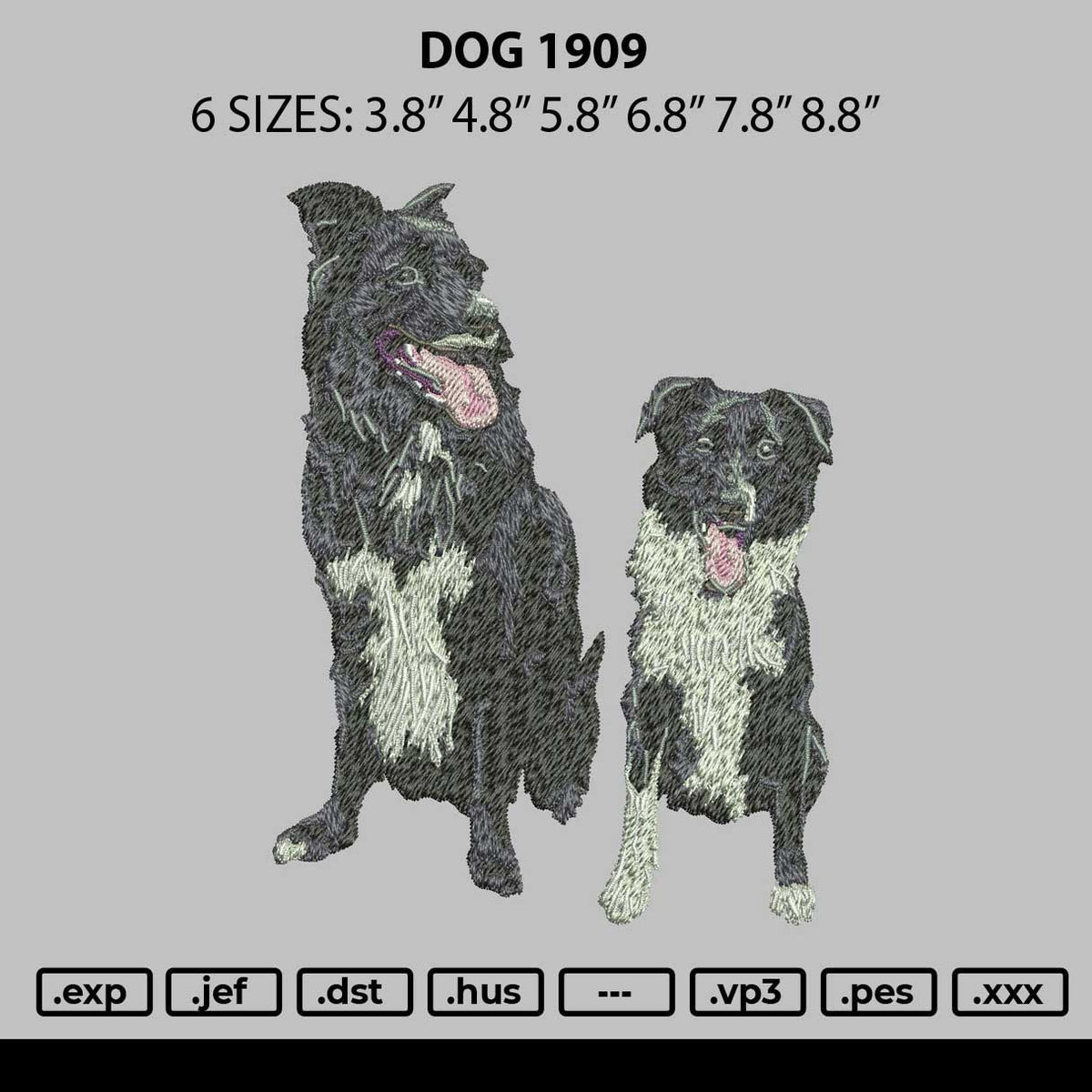 Dog 1909 Embroidery File 6 sizes