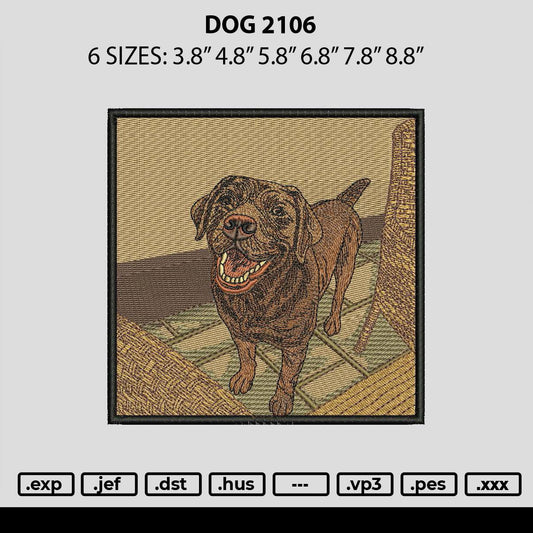 Dog 2106 Embroidery File 6 sizes