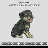 Dog 2401 Embroidery File 6 sizes