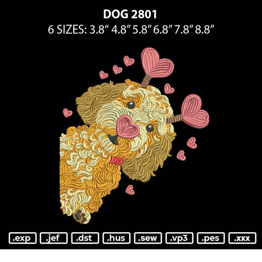 Dog 2801 Embroidery File 6 sizes